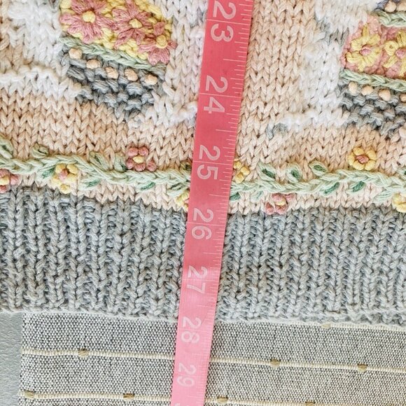 VTG 90s Marisa Christina Sweater Vest Easter Bunny Eggs Embroidered Handknit XL - Picture 13 of 13
